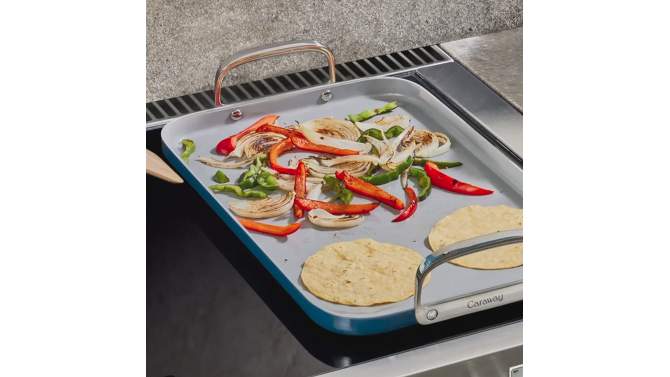 Caraway Home 11.73" Nonstick Square Double Burner Crepe Pan, 5 of 6, play video