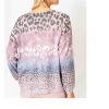 Women's Shimmer V Neck Cheetah Print Sweater - Look Mode USA - image 2 of 4