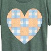 Women's - Instant Message - Patchwork Quilt Heart Short Sleeve Graphic T-Shirt - 2 of 4