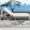 Adjustable 5-Position Rattan Outdoor Lounge Chair with Wheels, Cushions, Weather-Resistant Frame for Patio & Pool -Coolbibila - 3 of 4