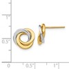 Black Bow Jewelry 11mm Two Tone Love Knots Post Earrings in 14k Gold - 4 of 4