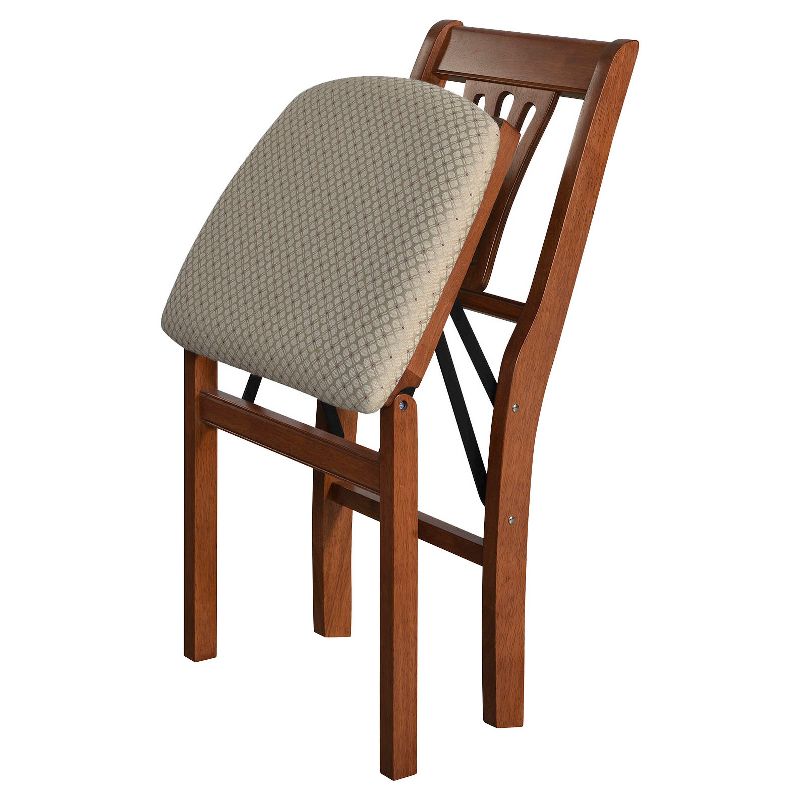 Set of 2 Stakmore Folding Chair with Blush Seat - Brown, 3 of 7