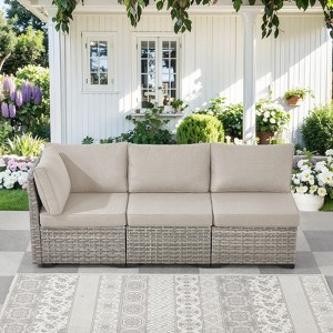 Outdoor Sectional Sofa Patio Furniture Sets with Thickened Cushions - 1 of 4