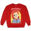 Seven Times Six Child's Play Chucky Good Guy's Adult Long Sleeve Pullover Sweatshirt Red - 4 of 4