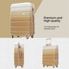 Coolife Luggage Set New ABS Hardshell Three-Piece Lightweight and Durable Luggage Set with Spinner Wheels and TSA Lock, White and Brown - 3 of 4