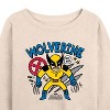 Women's - Marvel - Wolverine Doodles Lightweight French Terry Wide Neck Long Sleeve Shirt - 2 of 4