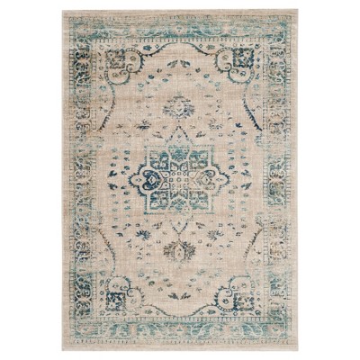 Beige/Turquoise Abstract Loomed Area Rug - (5'1"x7'6") - Safavieh