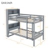 Twin Over Twin Bunk Bed with Shelves Headboard & Safety Guardrails, Convertible to 2 Bed - ModernLuxe - 4 of 4