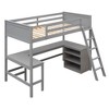 NicBex Twin Size Loft Bed with Desk & Shelves,Space-Saving Twin Loft Bed with Study Area,Wooden Study Loft Bed for Kids & Teens - 3 of 4