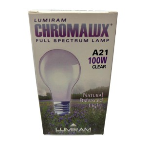 Chromalux Full Spectrum Light Bulb - A21 Clear 100 Watt - 1 of 2