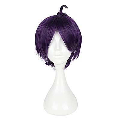 Unique Bargains Women's Wigs 12" Deep Purple with Wig Cap