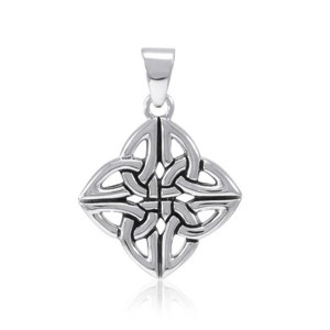 Slickblue Celtic Quaternary Knot Pendant in Sterling Silver – Four Element Symbol Necklace with 18 Inch Chain - 1 of 3