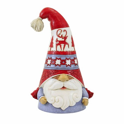 Jim Shore 8.5 Inch Cozy Winter Nordic Noel Gnome Flap Hat Gnome Figurines