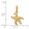 Black Bow Jewelry 14k Yellow Gold 12mm Textured and Cutout Starfish Pendant - 4 of 4