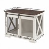 FURNIinspire Farmhouse Dog Cage Crate Furniture with Sliding Barn Door, Farmhouse Wooden Dog Kennel End Table with Flip-top Plate House, - 2 of 4