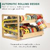 Rolling Bamboo Can Organizer Rack, Stackable Double-Layer Can Organizers for Pantry, Kitchen Cabinet - 4 of 4