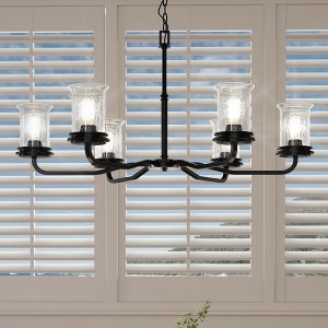 Urban Ambiance Luxury French Rustic Chandelier,  21.25"H x 34.125"W,  Midnight Black Finish, UHP3791 - 1 of 4