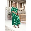 LEELA Women's Summer Maxi Nightdress Cover Up Gown Caftan Loungewear Dashiki House Dresses for Women 3X-4X Green, Polka Dots - 4 of 4
