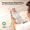 3-Pack Organic Baby Swaddle Sleep Sacks with Knot Hats, Newborn Baby Swaddles Wrap 0-3 Months, Ergonomic Wearable Blanket - 4 of 4
