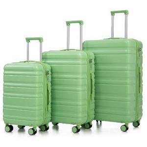 Lyngins 3-Piece Family Hardside Luggage Set – 20" Carry on Luggage, 24" & 28" Suitcases with 360° Silent Spinner Wheels, Waterproof ABS Hard Shell, - 1 of 4