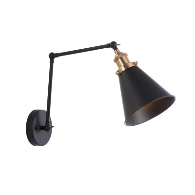 7" LED Adjustable Metal Arm Wall Sconce Black - JONATHAN  Y