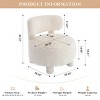 Fur Upholstered Slipper Chair,Armless Accent Chair with Curved Backrest, Bedroom Vanity Chair, Faux Fur Side Chair-The Pop Home - 3 of 4