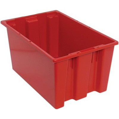 Quantum Storage Systems Stack And Nest Tote, 23-1/2"W X 15-1/2"D X 12"H, Heavy Duty, 1.70 Cu. Ft. Capacity, Red Polypropylene