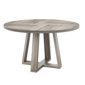 Coucheta 47 in Round Dining Table for Dining Room, Kitchen Table for 4 Man, Farmhouse Dinner Table with Wooden Tabletop and Cross Base - 1 of 4