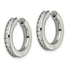 Black Bow Jewelry 3mm Titanium Cubic Zirconia Hinged Round Hoop Earrings, 20mm (3/4 in) - 2 of 4