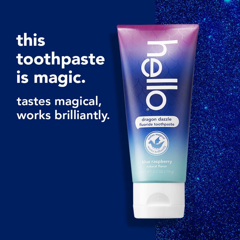 hello Dragon Dazzle Blue Raspberry Fluoride Toothpaste - 4.2oz, 4 of 10