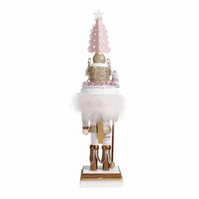 17.5-Inch Pink and Gold Ballet Nutcracker with Glitter Detail