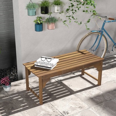 VYNXARIA Outsunny Wooden Garden Bench - Rustic 3-Seat Outdoor Comfort for Any Space
