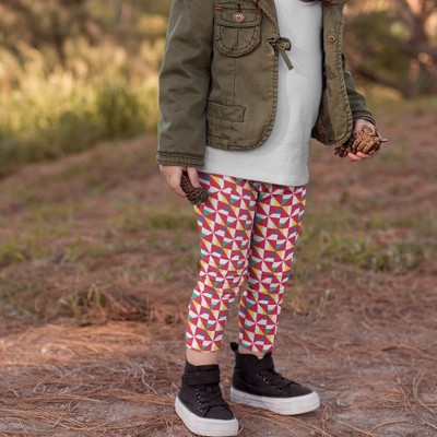 Ola! Otter Kids’ Leggings – Pinwheel Parade | Soft Breathable Cotton Playwear Bottoms for Girls