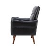 Alzira Vegan Leather Armchair with Tufted Back | KARAT HOME - 3 of 4