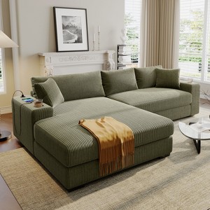 Whisen Large Sectional Sofa with Thick Cushions & Charging Ports - 1 of 4