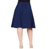 Plus Elastic Waist Pleated Knee Length Pocket Skirt - 24seven Comfort Apparel™ - 3 of 4