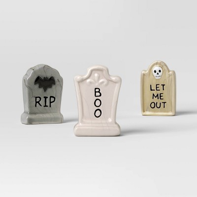 3pc Ceramic Mantle Tombstone Figurals Decorative Accent Sets - Hyde and EEK! Boutique™