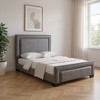 HomeRoots Gray Tufted Velvet Upholstered Queen Bed Frame - 2 of 4