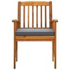 vidaXL Patio Dining Chairs 3 pcs with Cushions Solid Acacia Wood - 4 of 4