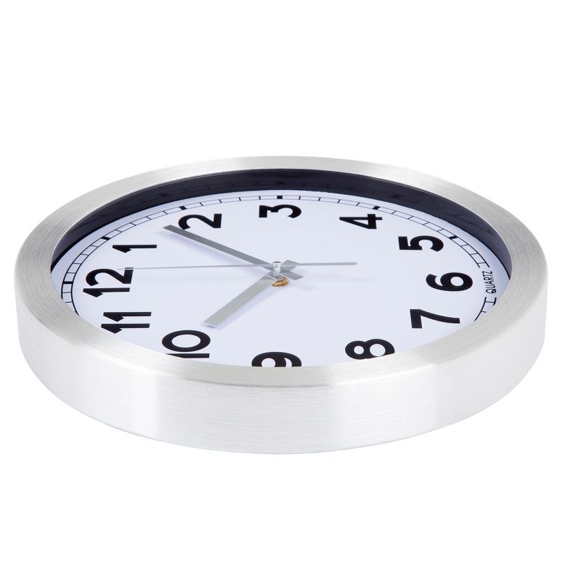 Hastings Home 12 Inch Brushed Aluminum Wall Clock, 3 of 5