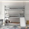 NicBex Full Bunk Bed Convertible Triple Pine Frame with Slide, Short Ladder, Long Ladder and Full Length Guardrail, No Box Spring Required - 2 of 4