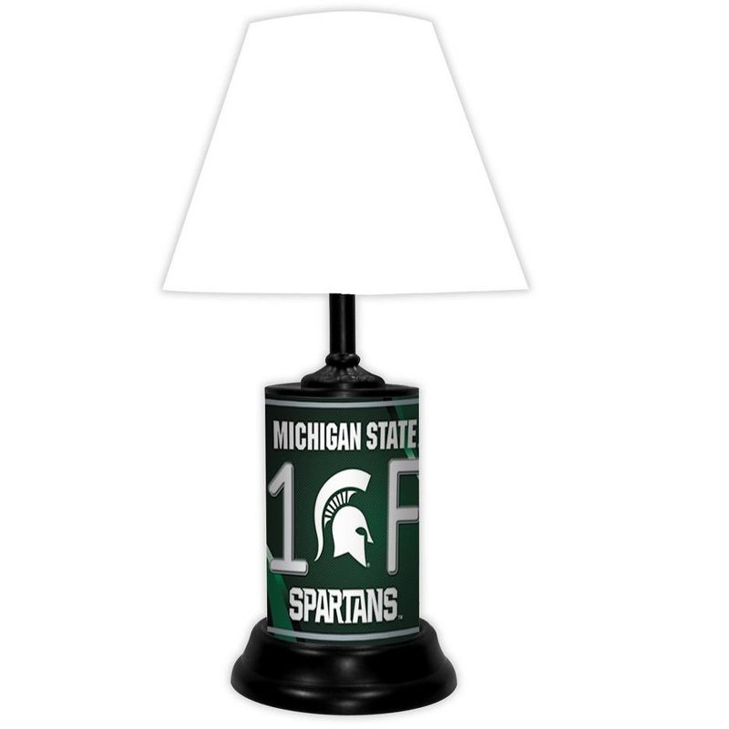 NCAA 18-inch Desk/Table Lamp with Shade, #1 Fan with Team Logo, Michigan State Spartans, 1 of 4