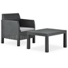 vidaXL 2 Piece Patio Lounge Set with Cushion PP Rattan Anthracite - 2 of 4