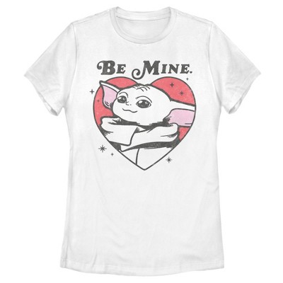 Women's Star Wars The Mandalorian Valentine's Day Grogu Be Mine T-Shirt