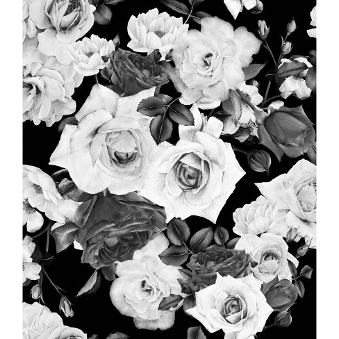 Black and best sale white floral tapestry