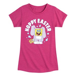 Girls' - SpongeBob Squarepants - Hoppy Easter Fitted Short Sleeve Graphic T-Shirt - 1 of 4