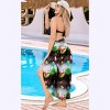 LA LEELA Women's Beachwear Beach Santa Sarong Bikini Coverups Wrap Cover Up Wraps Christmas Tree Bathing Suit One Size Grease Santa Reindeer Sleigh - 4 of 4