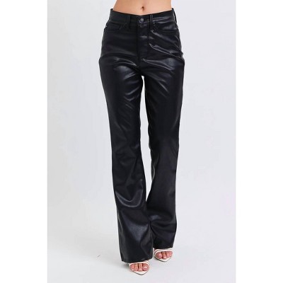 Women's High Waist Tummy Control Faux Leather Bootcut Jean - Judy Blue