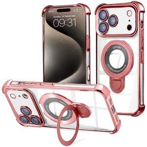Entronix [Magnetic] Case Compatible with iPhone 17 Pro Max - [Clear Back] Luxury Glossy Gripstand - 1 of 4
