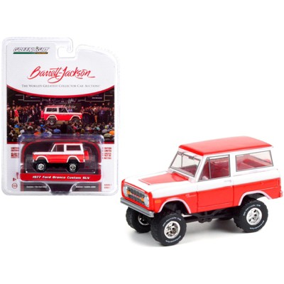 1977 Ford Bronco Custom SUV Red & White w/Red Interior Lot #847 Barrett Jackson Scottsdale Ed. 1/64 Diecast Car by Greenlight